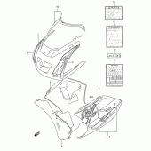 Схема вузла: Передній обтічник (Model p 33j) для Suzuki RGV250