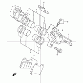 Схема узла: Передний тормозной суппорт для Suzuki GSX1200