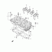 Схема вузла: Головка циліндра для Suzuki GSF600 Bandit
