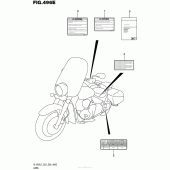 Схема вузла: Інформаційні наклейки (Vl1500Tl7 E03) для Suzuki VL1500 Boulevard C90T BOSS