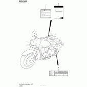 Схема вузла: Інформаційні наклейки (Vl1500Bl4 E28) для Suzuki VL1500 Boulevard C90 BOSS