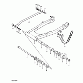 Схема вузла: Задній важіль підвіски для Suzuki TS250