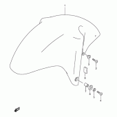 Схема вузла: Переднє крило (Model v/w/x) для Suzuki GSX-R600