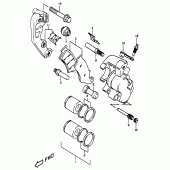 Схема вузла: Передній гальмівний супорт для Suzuki DR350