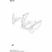 Схема вузла: Передній бардачок для Suzuki AN650 Burgman (EU analogue of SkyWave)