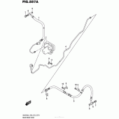 Схема вузла: Задній гальмівний шланг Suzuki AN400 Burgman (EU analogue of SkyWave)