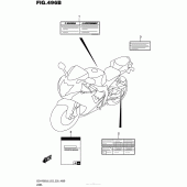 Схема вузла: Інформаційні наклейки (Gsx-R600L6 E28) для Suzuki GSX-R600
