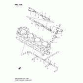 Схема вузла: Паливна рейка & Інжектор (Gsx-R1000K2) для Suzuki GSX-R1000