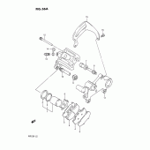 Схема узла: Задний тормозной суппорт (Model l) для Suzuki RM125