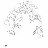 Схема вузла: Заднє крило (Model k1/k2/k3) для Suzuki DR650 DR650SE