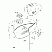Схема узла: Топливный бак для Suzuki GSX400