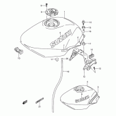 Схема узла: Топливный бак (Model k/l) для Suzuki GSX750 Katana