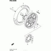 Схема вузла: Переднє колесо (Dl650Xal7 E28) для Suzuki DL650 V-Strom