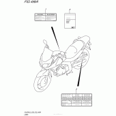 Схема вузла: Інформаційні наклейки (Dl650Al5 E28) для Suzuki DL650 V-Strom