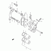 Схема вузла: Передній гальмівний супорт (Model k/l) для Suzuki RM250