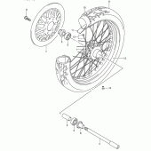 Схема вузла: Переднє колесо Suzuki VL125 Intruder LC