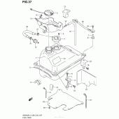 Схема вузла: Паливний бак (An400Zal4 E28) для Suzuki AN400 Burgman (EU analogue of SkyWave)