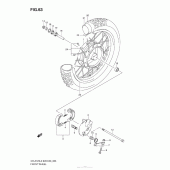 Схема узла: Переднее колесо (Dr-Z125 E33) для Suzuki DR-Z125 DR-Z125L