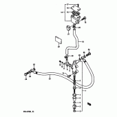 Схема вузла: Задній гальмівний циліндр (Model j/k) для Suzuki GSX-R750