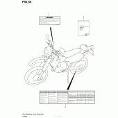 Схема вузла: Інформаційні наклейки (Dr-Z400Sl4 E28) для Suzuki DR-Z400 DR-Z400S