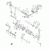 Схема вузла: Копірний вал & Вилки & Вал перемикання для Suzuki RGV250