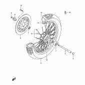 Схема вузла: Переднє колесо Suzuki VS800 Intruder 800