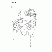 Схема узла: Воздушный фильтр (Rear)(model h/j/k/l/m/n/p/r) для Suzuki VS1400 Intruder 1400