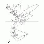 Схема вузла: Вихлопна система для Suzuki VL125 Intruder LC