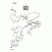 Схема узла: Заднее крыло (E1, e2) для Suzuki DR200 DR200