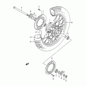 Схема вузла: Заднє колесо Suzuki TS200