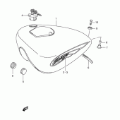 Схема вузла: Паливний бак (Model k2/k3) для Suzuki LS650 Savage