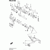 Схема вузла: Копірний вал & Вилки & Вал перемикання для Suzuki DL650 V-Strom