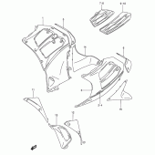 Схема вузла: Передній нижній обтічник (Model p/r) для Suzuki RF600