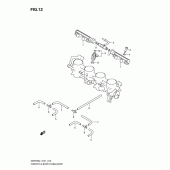 Схема узла: Топливная рейка & Инжектор для Suzuki GSR750