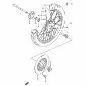 Схема вузла: Переднє колесо Suzuki GZ125 Marauder