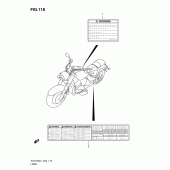Схема вузла: Інформаційні наклейки (Vlr1800l1 e2) для Suzuki VLR1800 Intruder C1800R/ Boulevard C109R