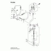 Схема вузла: Задній гальмівний циліндр (Gsf650ak7/uak7/sak7/suak7/ak8/uak8/sak8/suak8) для Suzuki GSF650 Bandit