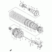Схема вузла: Зчеплення (Model s/t/v/w) для Suzuki GSX-R1100