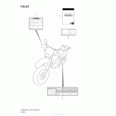 Схема вузла: Інформаційні наклейки (Dr650Sel3 E03) для Suzuki DR650 DR650SE