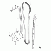 Схема вузла: Ланцюг ГРМ & Натягувач & Заспокоювач Suzuki LS650 Savage