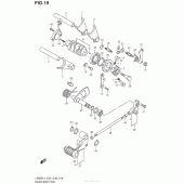Схема вузла: Копірний вал & Вилки & Вал перемикання для Suzuki LS650 Boulevard S40