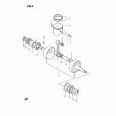 Схема вузла: Колінчастий вал & Поршень для Suzuki TS185