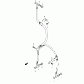 Схема вузла: Передній гальмівний шланг (See note) для Suzuki SV650