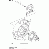 Схема вузла: Переднє колесо (An400Al4 E33) для Suzuki AN400 Burgman (EU analogue of SkyWave)