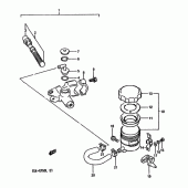 Схема узла: Передний тормозной цилиндр (Model j/k) для Suzuki GSX-R750