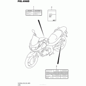 Схема вузла: Інформаційні наклейки (Dl650Xal6 E28) для Suzuki DL650 V-Strom