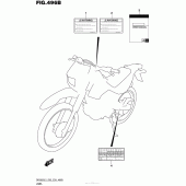Схема вузла: Інформаційні наклейки (Dr200Sl5 E28) для Suzuki DR200 DR200S