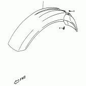 Схема вузла: Переднє крило для Suzuki DR350