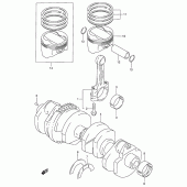 Схема вузла: Колінчастий вал & Поршень для Suzuki RF900