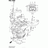 Схема вузла: Головка циліндра (Задня) (Vl800Tl5 E03) для Suzuki VL800 Boulevard C50
